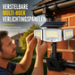 Zonne-sensorlamp met 3 koppen en bewegingsmelder