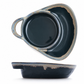 🍽️✨ Retro Keramische Serveerschaal met 2 Vakken – Reliëfdesign, Handgreep