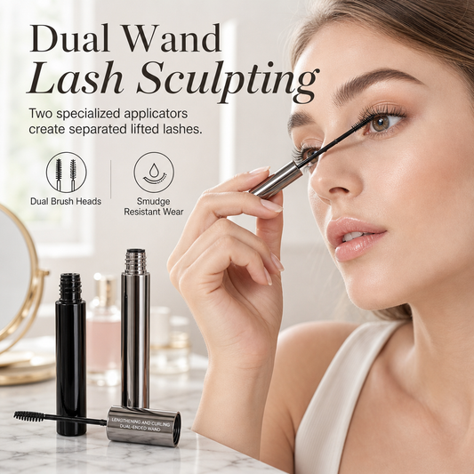 Dubbelzijdige waterproof verlengende en krullende met fijn en dikke borstels vlekvrije wimpermake-up