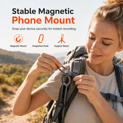 Draagbare karabiner telefoonhouder en magnetische selfiestick statief voor reis fotografie