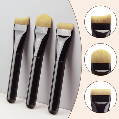 Platte foundationkwast voor vloeibare make-up